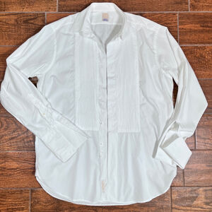 Men's Brooks Brothers Dress Shirt White 16 1/2 - 35 Egyptian Cotton Italy